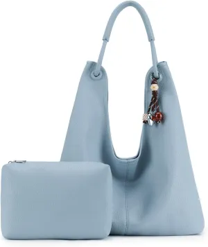 Hobo Purse for Women Trendy Vegan Leather Shoulder Bag Slouchy Hobo Bags with Charm and small Purse