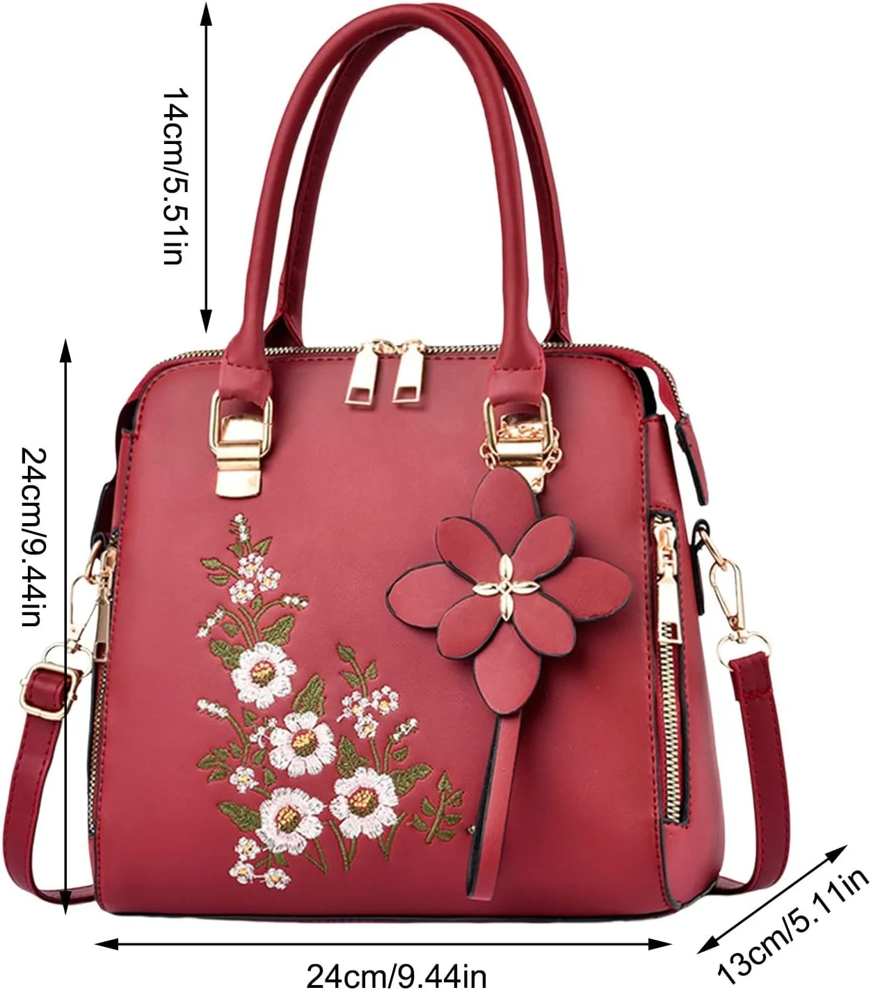 Hobo Shoulder Bag for Women - Lightweight Quilted Fabric Purse with Pockets Large Hobo Shoulder Bag