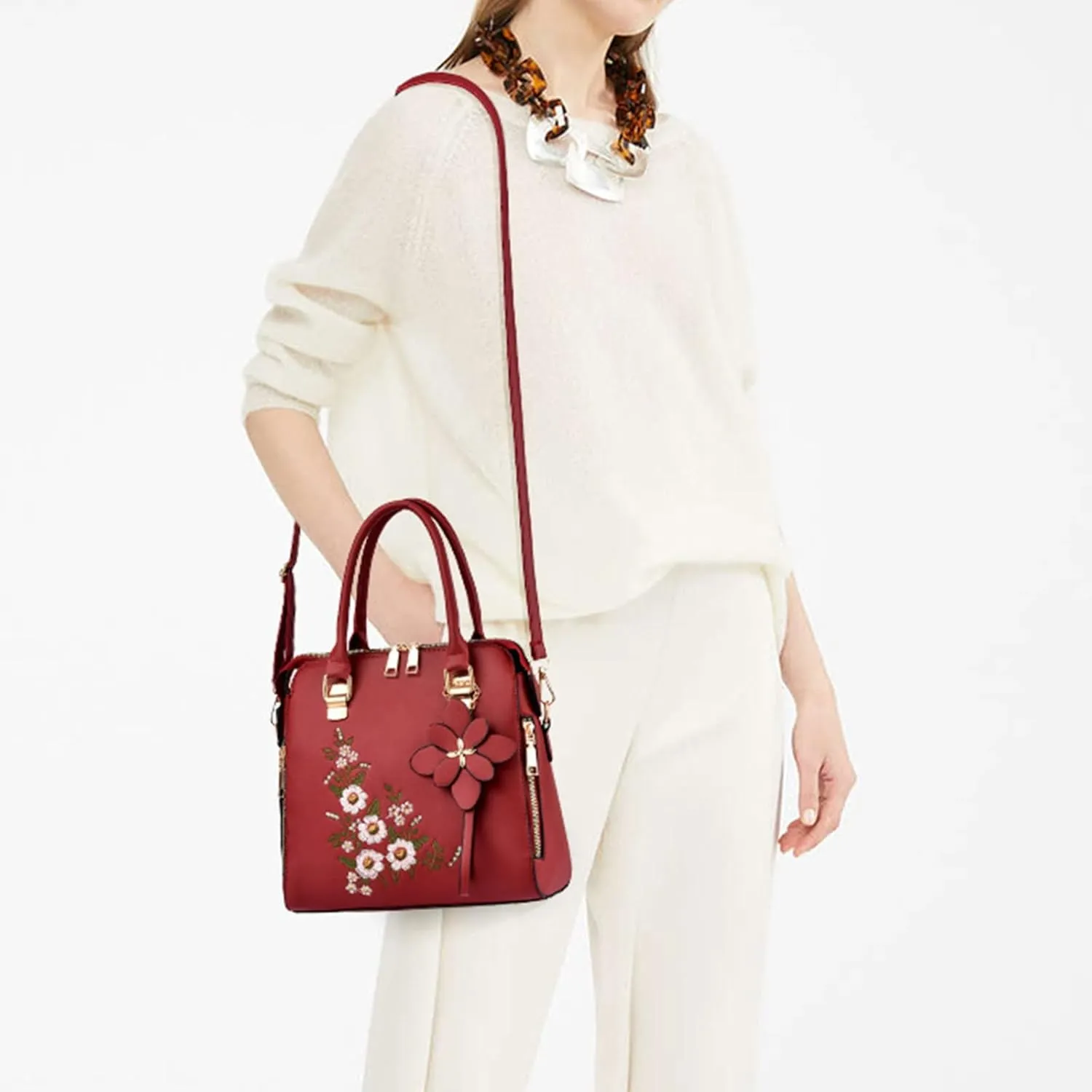 Hobo Shoulder Bag for Women - Lightweight Quilted Fabric Purse with Pockets Large Hobo Shoulder Bag