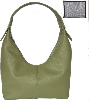 Hobo Women's PU Leather Shoulder Tote Clutch Crescent Slouchy Bag with Zipper Closure and Top Handle