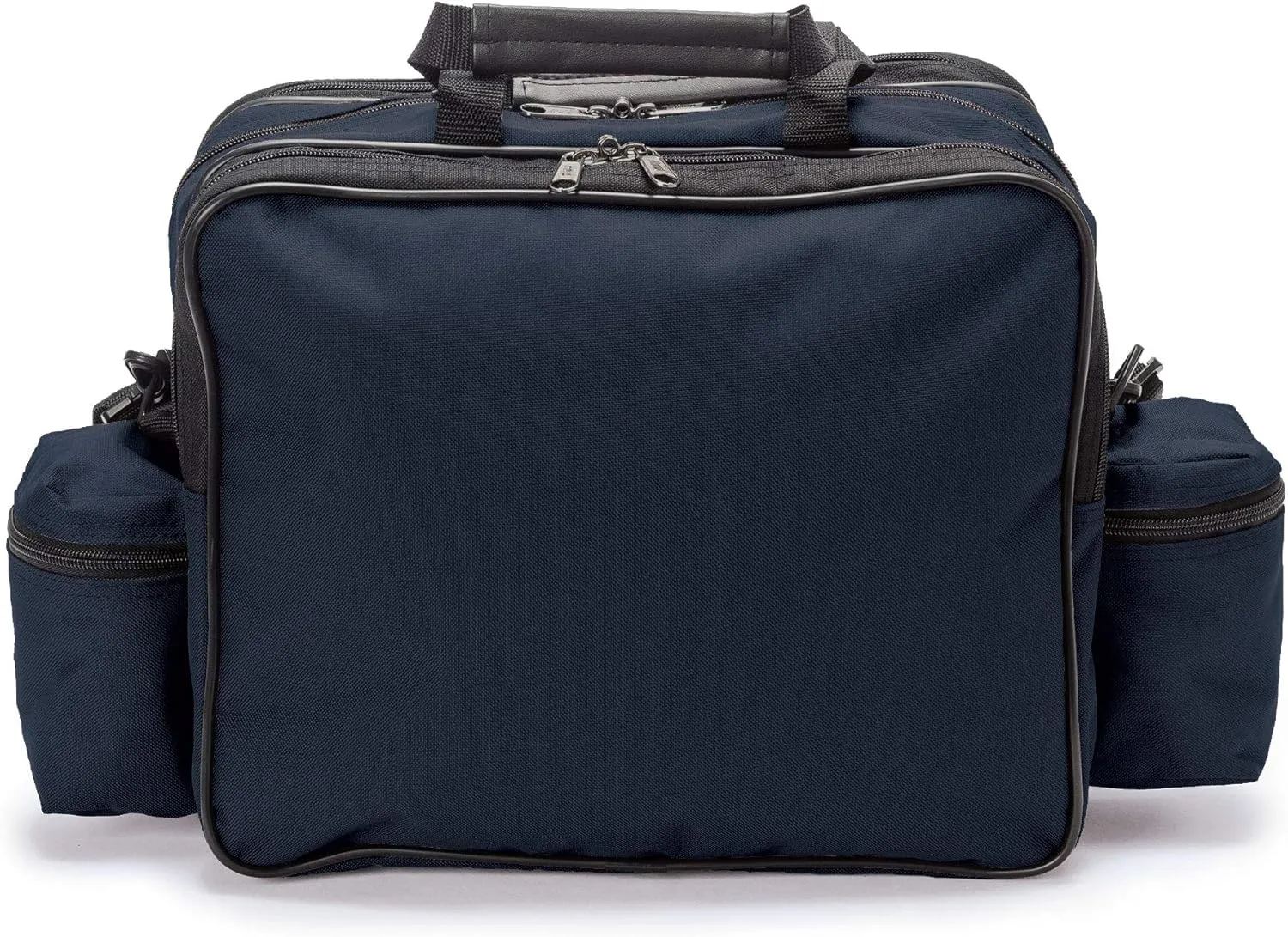 Hopkins Medical Products Mark V Shoulder Bag, HIPAA Compliant Lockable Zippers for Security, Adjustable Straps and Reinforced Bottom, Fold-Down Compartment for Easy Access, 13x11.25x7.5 inch, Navy