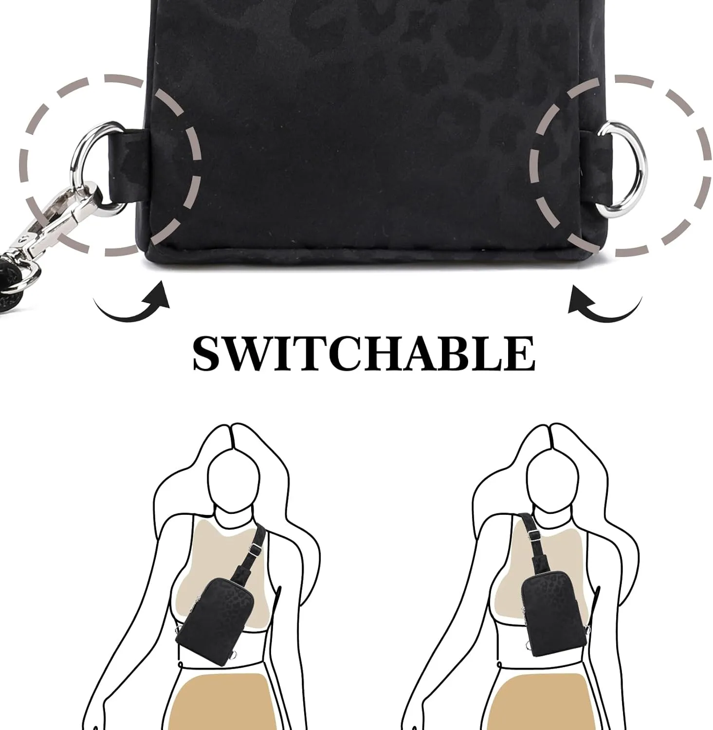 INICAT Nylon Small Crossbody Bags for Women 1L Sling Bag for Men Shoulder Bag Fanny Pack Travel Essentials