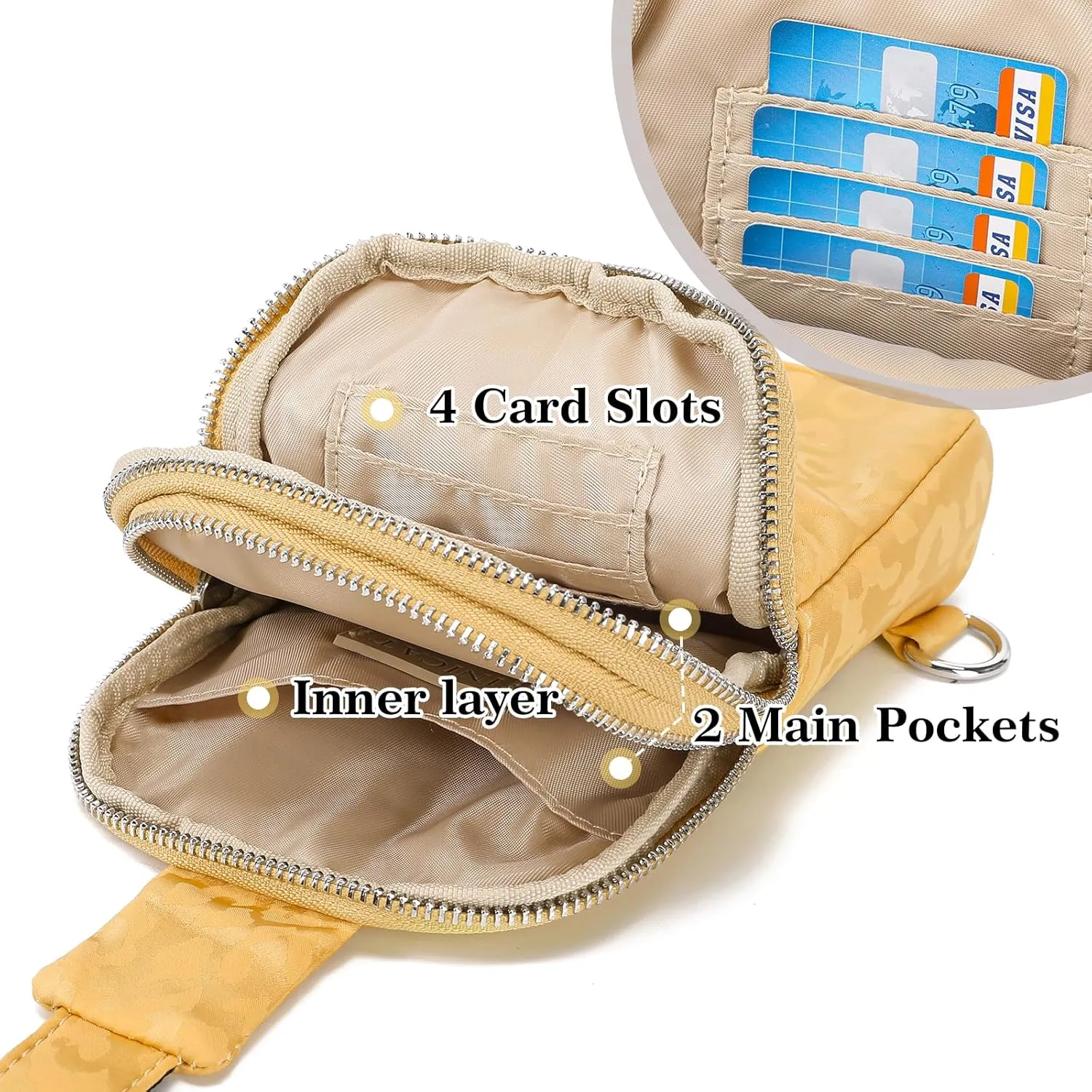 INICAT Nylon Small Crossbody Bags for Women 1L Sling Bag for Men Shoulder Bag Fanny Pack Travel Essentials