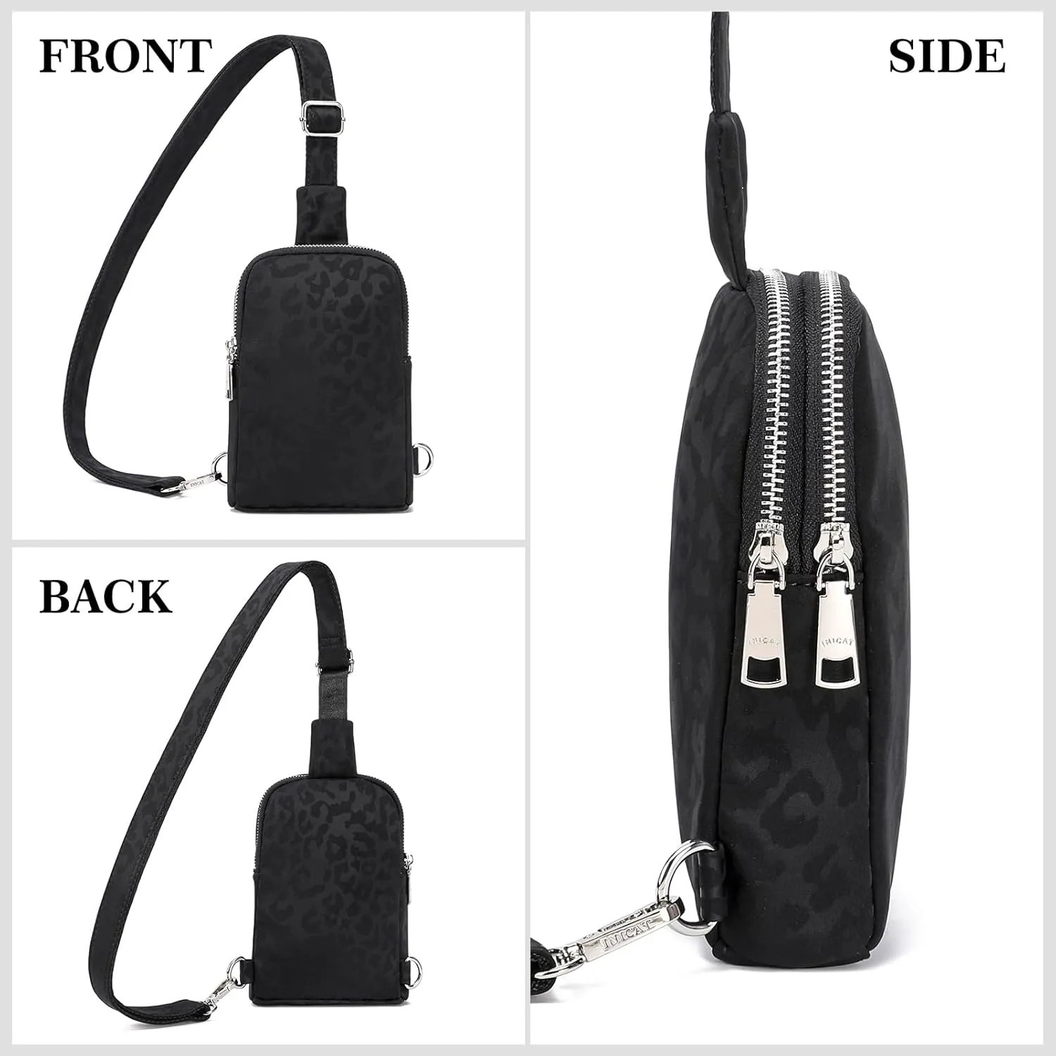 INICAT Nylon Small Crossbody Bags for Women 1L Sling Bag for Men Shoulder Bag Fanny Pack Travel Essentials