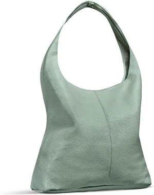 Italian Genuine Calf Leather Hobo Bag for Women with Zipper | Large Soft Slouchy Unlined Shoulder Handbag Tote Bucket Purse