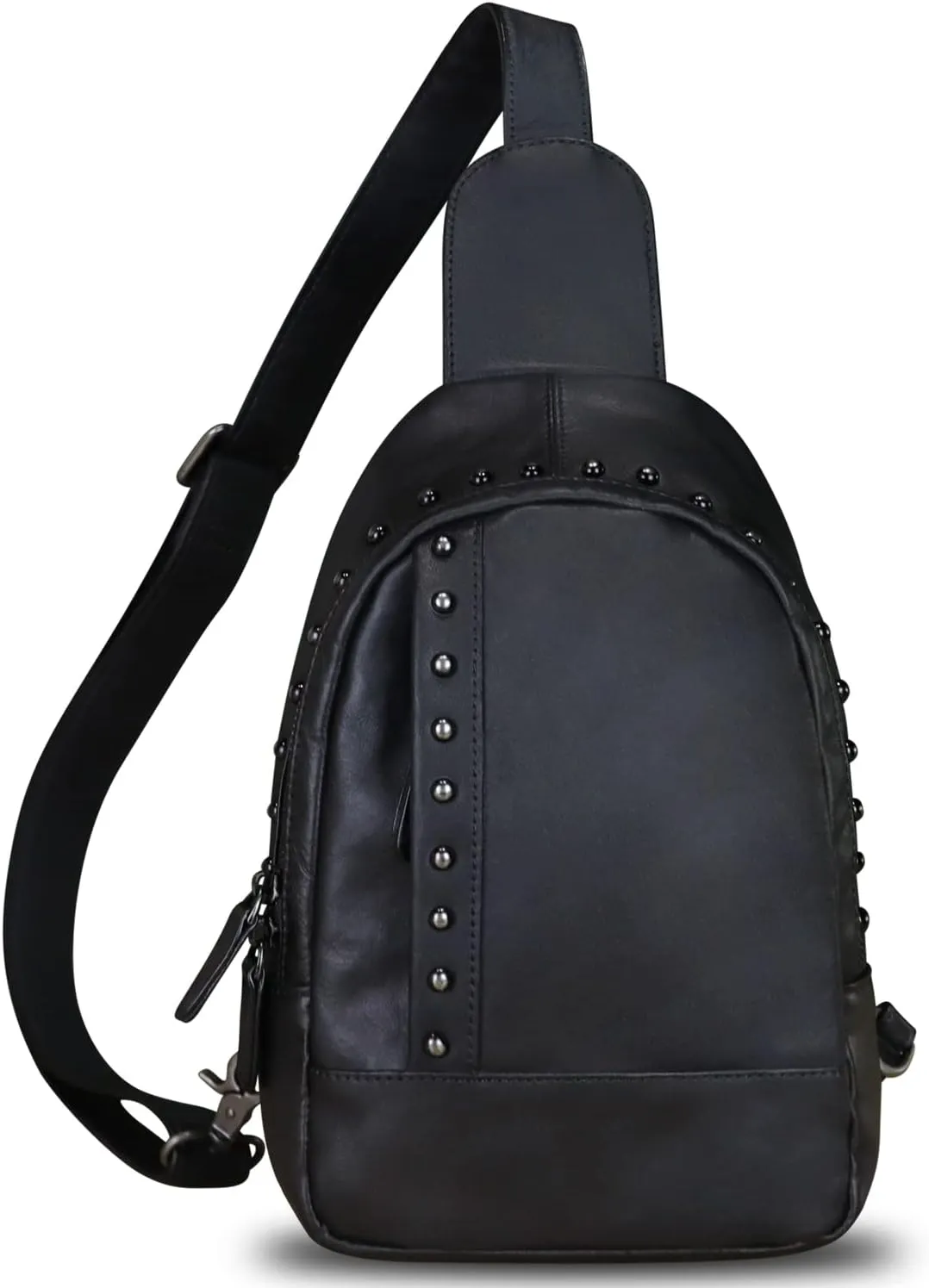 IVTG Genuine Leather Sling Bag for Women Sling Backpack Chest Shoulder Hiking Daypack Vintage Handmade Casual Crossbody Purse