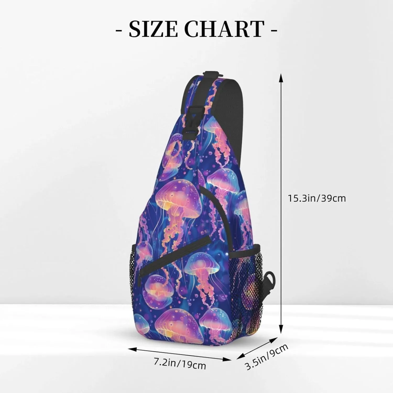 Jellyfish Sling Backpack Chest Bag Crossbody Shoulder Bag Gym Cycling Travel Hiking Daypack For Men Women