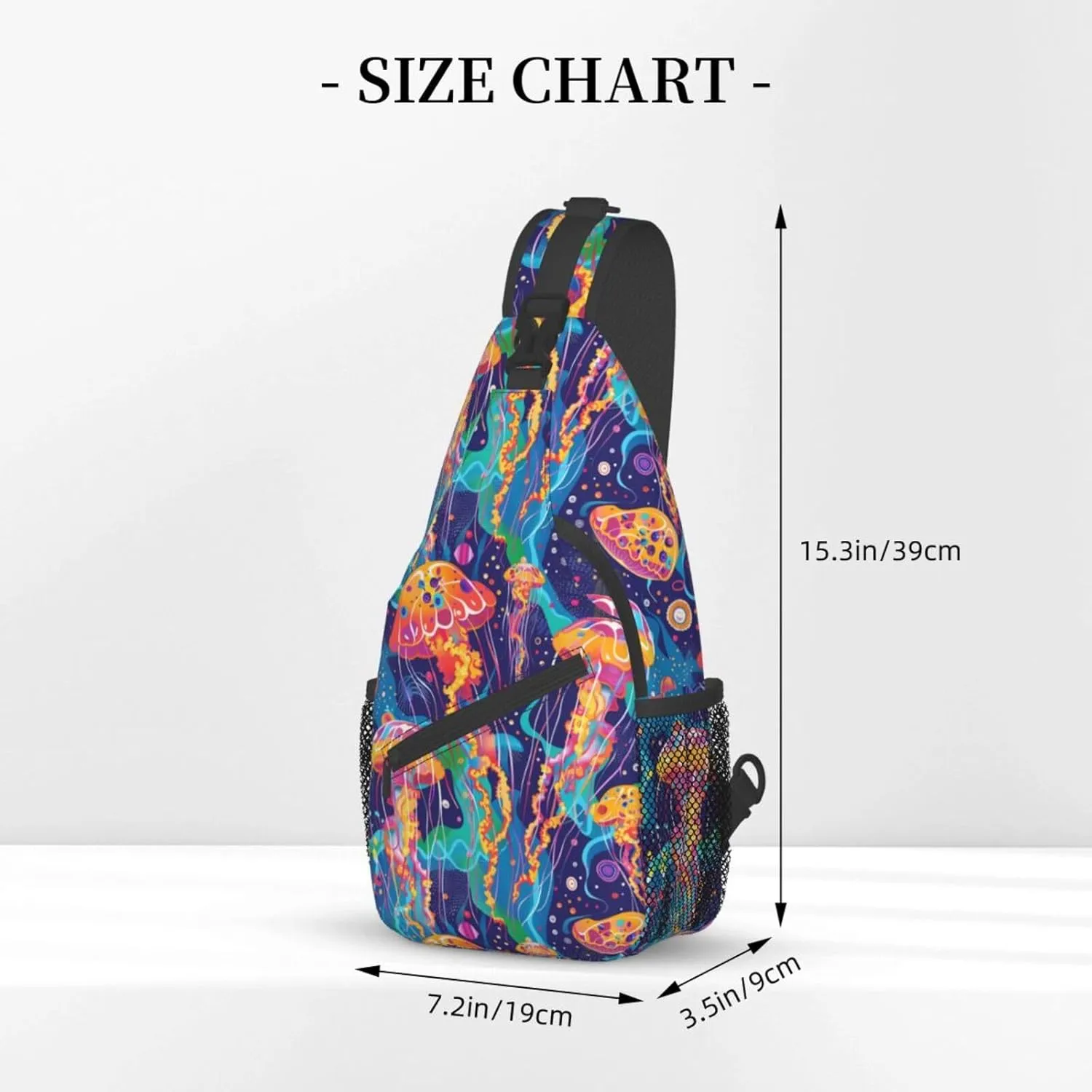 Jellyfish Sling Backpack Chest Bag Crossbody Shoulder Bag Gym Cycling Travel Hiking Daypack For Men Women