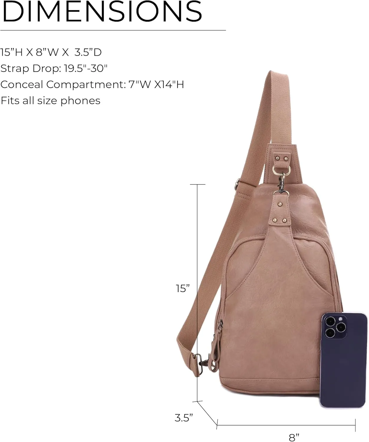 JESSIE & JAMES Brooke Unisex Concealed Carry Sling Bag Crossbody Backpack Purse