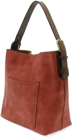 Joy Susan Womens Fashion Purse Faux Suede Hobo 2-in-1 Handbag