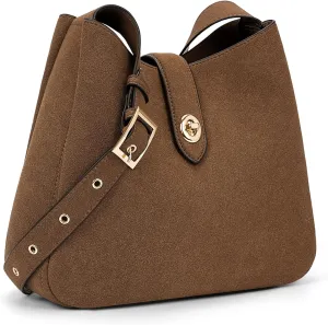 JQWSVE Hobo Bags for Women Vegan Leather Shoulder Handbag Vintage Tote Bag Bucket Bag with Adjustable Strap