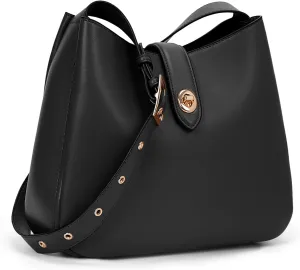 JQWSVE Hobo Bags for Women Vegan Leather Shoulder Handbag Vintage Tote Bag Bucket Bag with Adjustable Strap