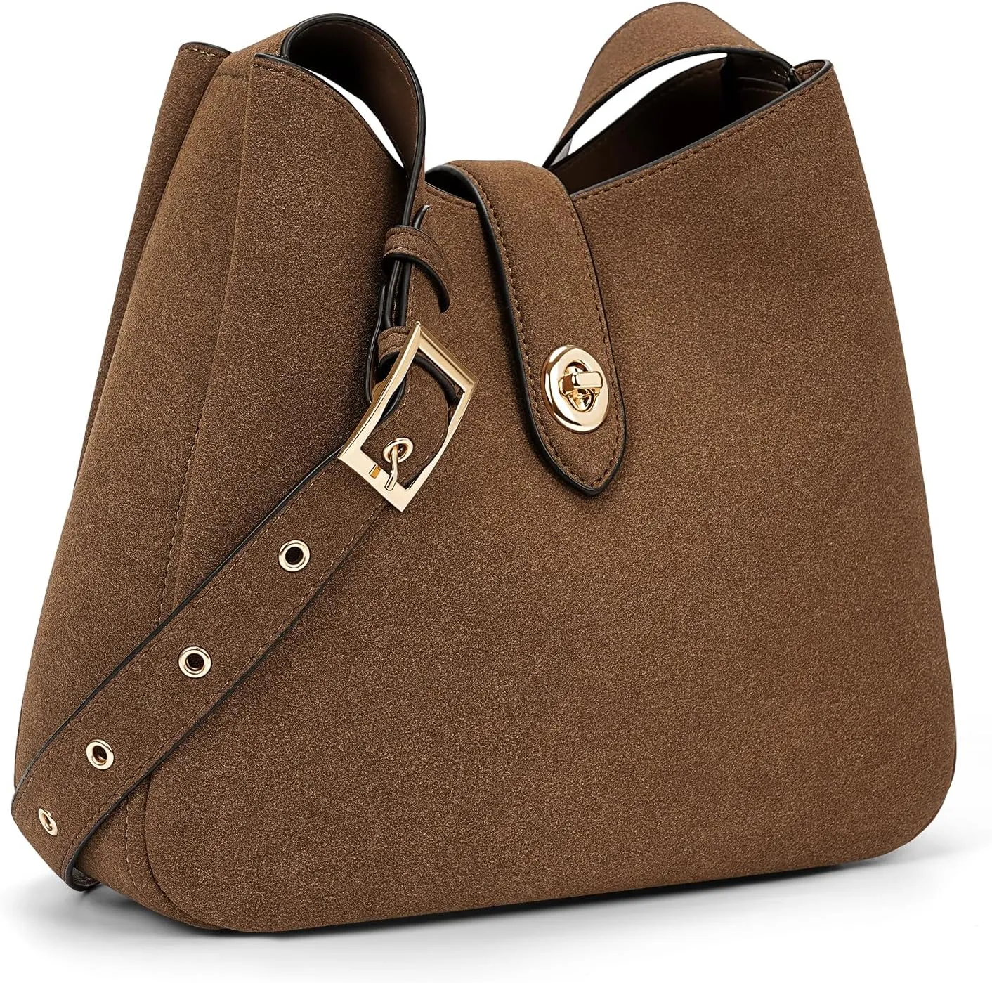JQWSVE Hobo Bags for Women Vegan Leather Shoulder Handbag Vintage Tote Bag Bucket Bag with Adjustable Strap