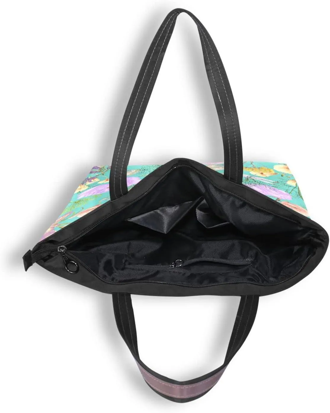 JSTEL Pattern Tote Bag for Women with Zipper Pocket Polyester Tote Purse Pattern Handbag Pattern Tote Purse