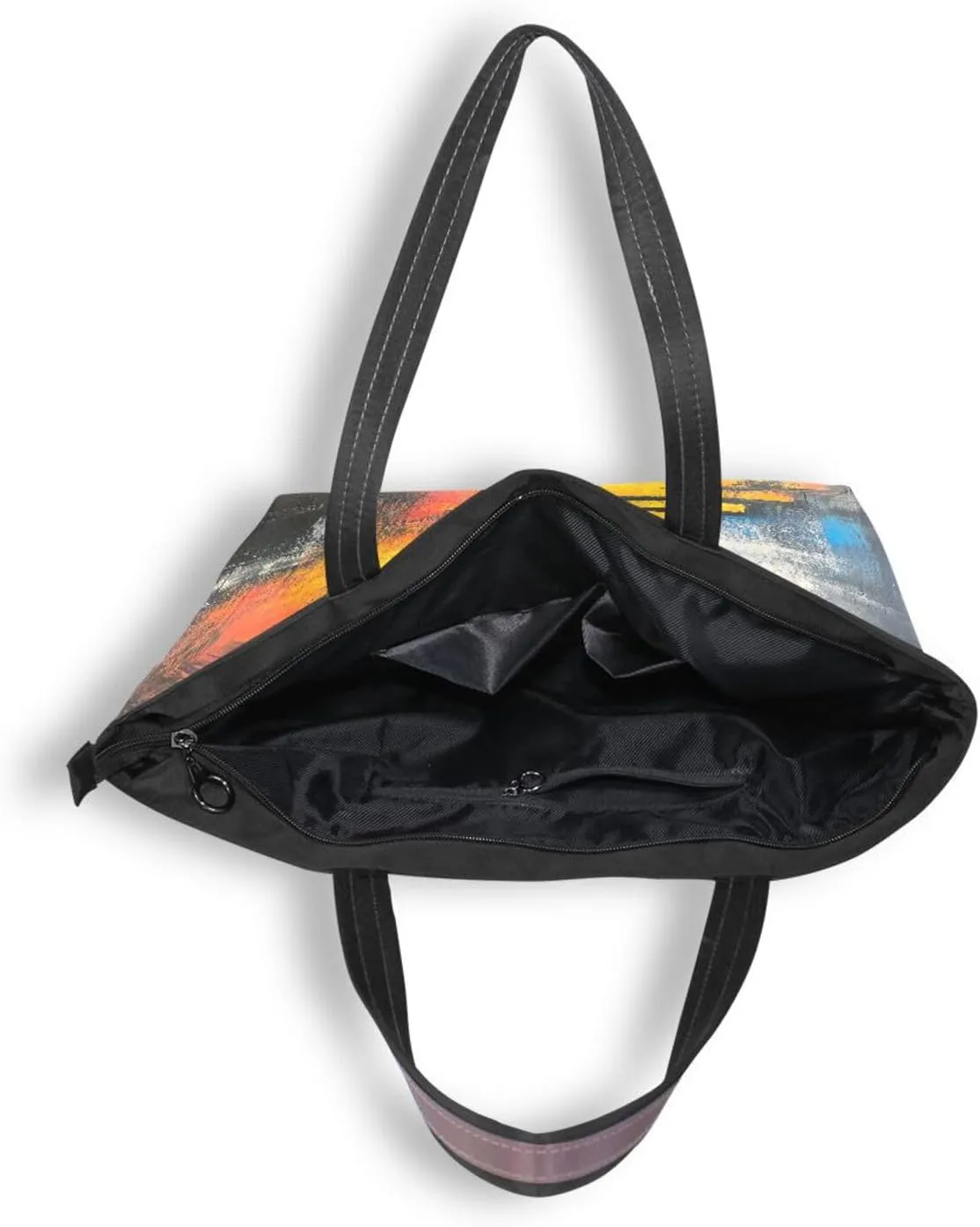 JSTEL Tote Bag for Women with Zipper,Polyester Tote Purse Holiday Tote Bag Work Handbag Women Gift