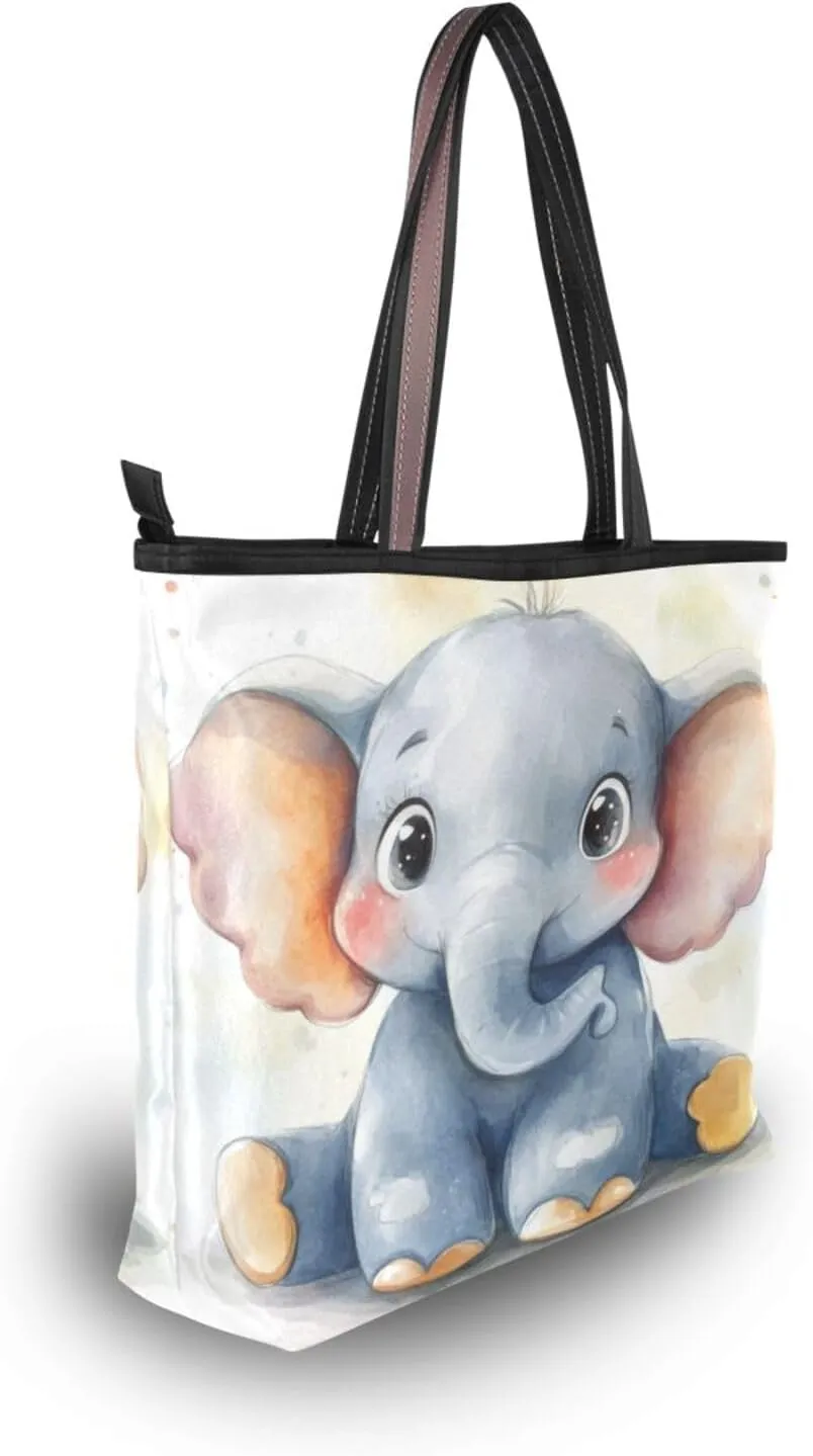 JSTEL Tote Bag for Women with Zipper,Polyester Tote Purse Holiday Tote Bag Work Handbag Women Gift