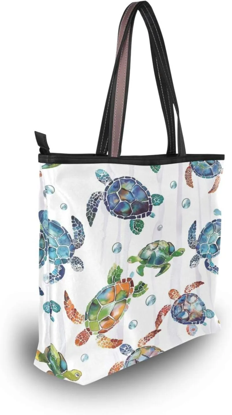 JSTEL Tote Bag for Women with Zipper,Polyester Tote Purse Holiday Tote Bag Work Handbag Women Gift