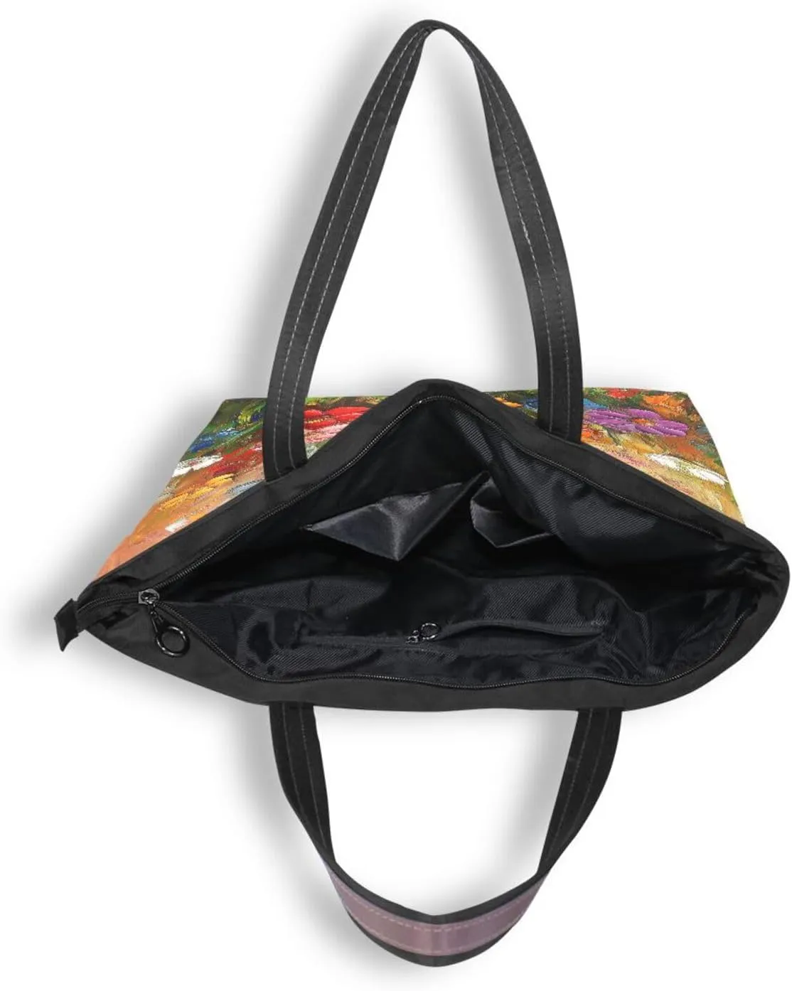 JSTEL Tote Bag for Women with Zipper,Polyester Tote Purse Holiday Tote Bag Work Handbag Women Gift