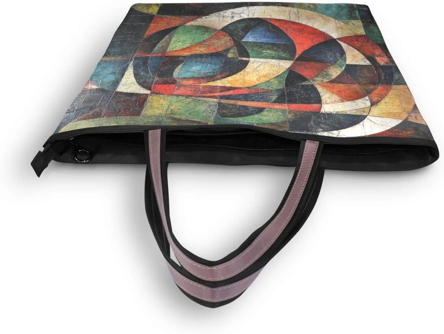 JSTEL Tote Bag for Women with Zipper,Polyester Tote Purse Holiday Tote Bag Work Handbag Women Gift