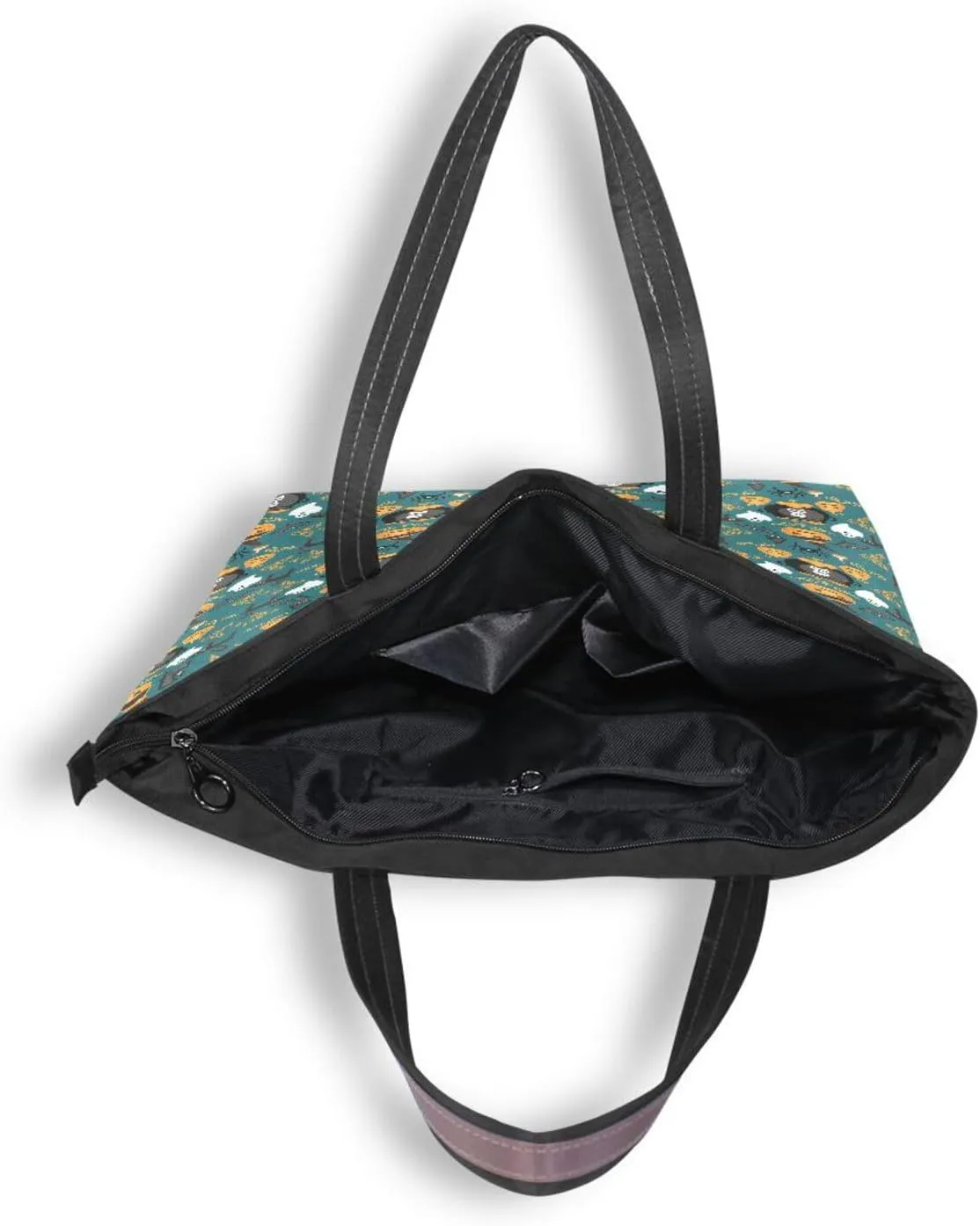 JSTEL Tote Bag for Women with Zipper,Polyester Tote Purse Holiday Tote Bag Work Handbag Women Gift