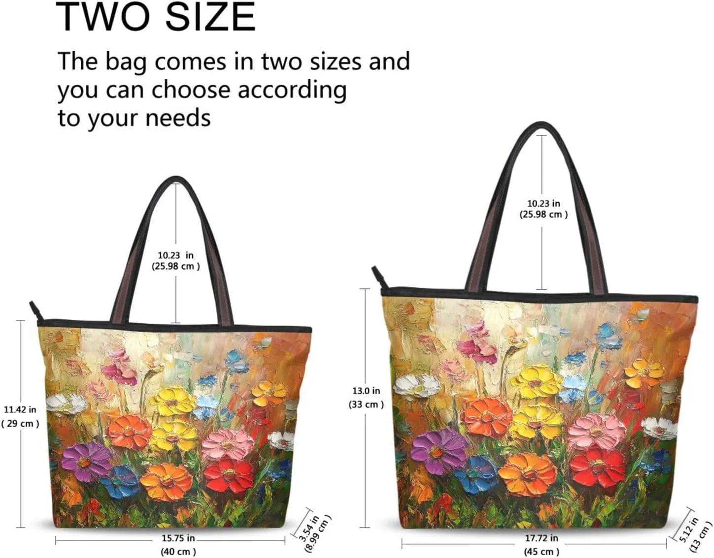JSTEL Tote Bag for Women with Zipper,Polyester Tote Purse Holiday Tote Bag Work Handbag Women Gift