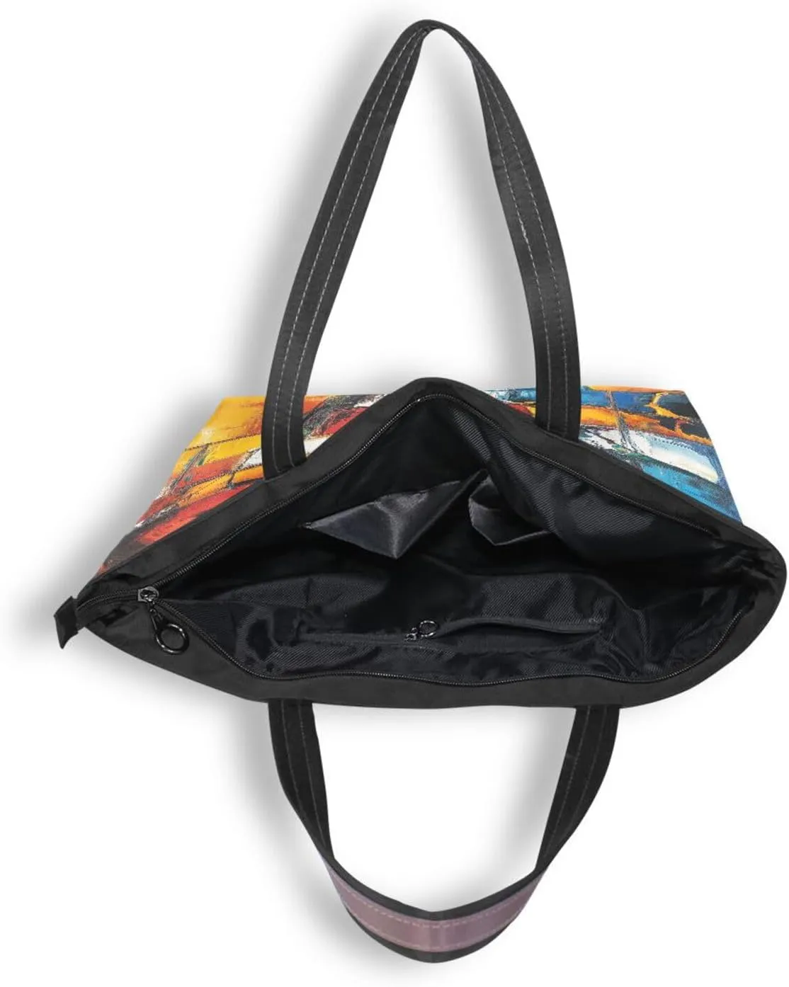 JSTEL Tote Bag for Women with Zipper,Polyester Tote Purse Holiday Tote Bag Work Handbag Women Gift