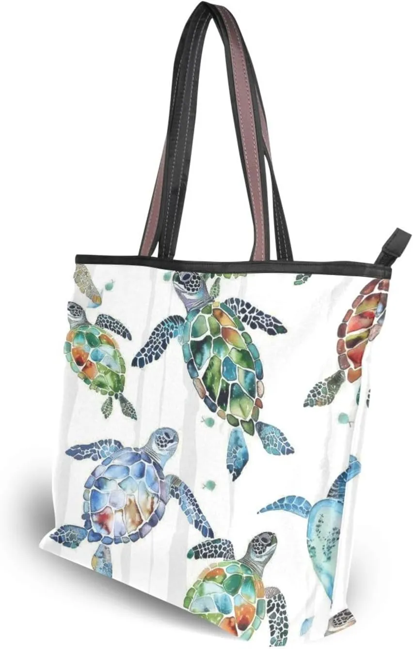 JSTEL Tote Bag for Women with Zipper,Polyester Tote Purse Holiday Tote Bag Work Handbag Women Gift
