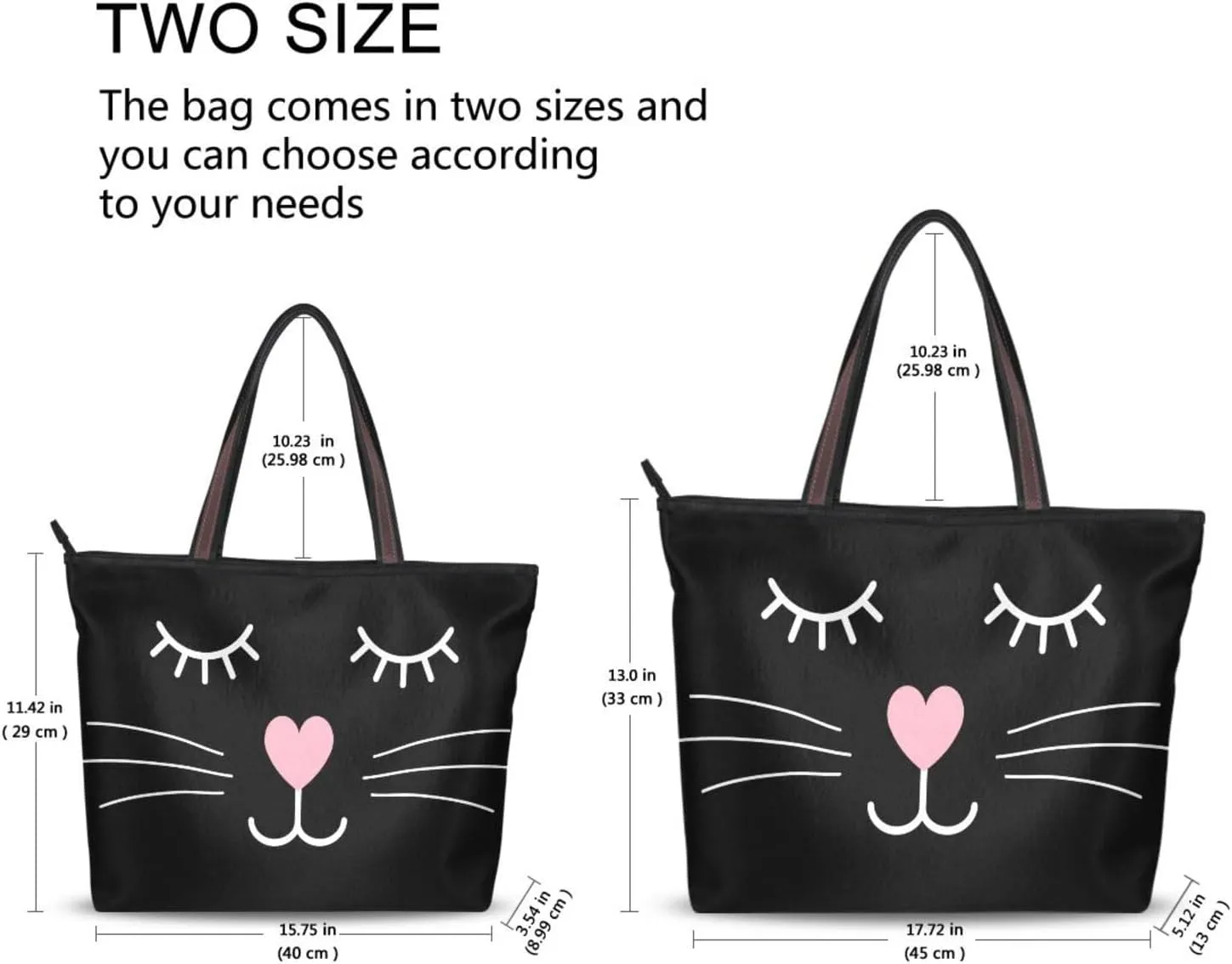 JSTEL Tote Bag for Women with Zipper,Polyester Tote Purse Holiday Tote Bag Work Handbag Women Gift