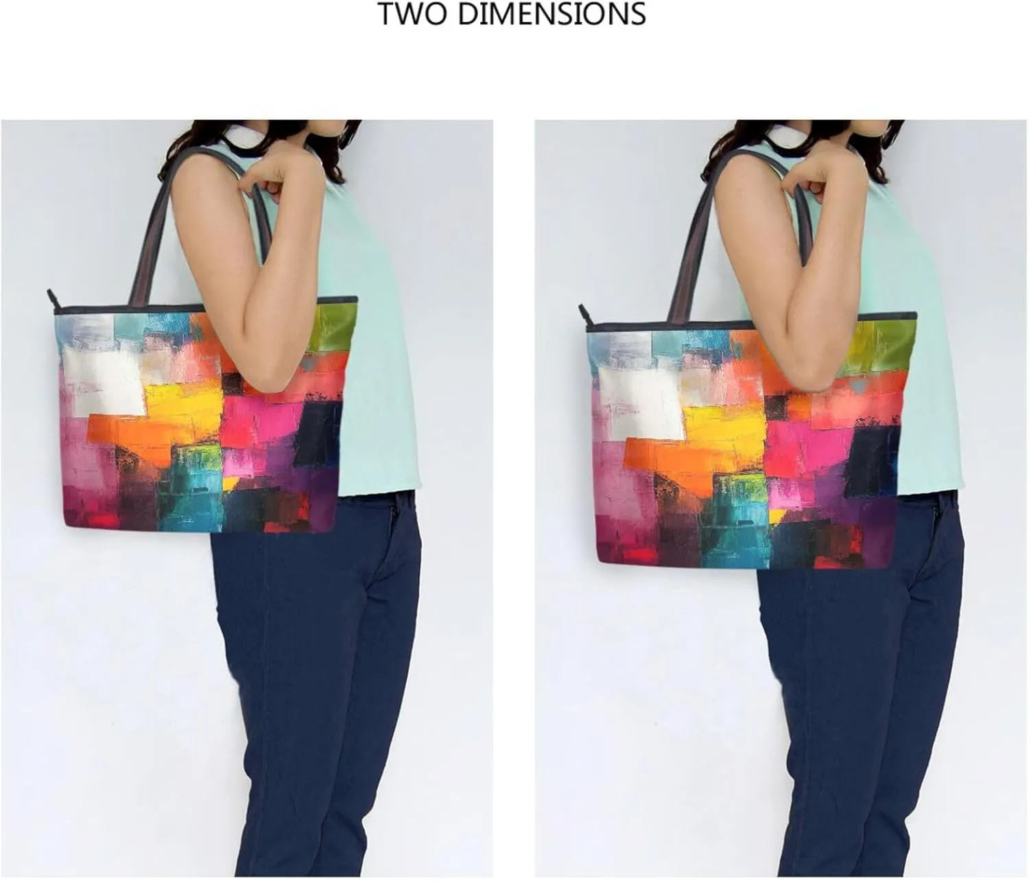 JSTEL Tote Bag for Women with Zipper,Polyester Tote Purse Holiday Tote Bag Work Handbag Women Gift