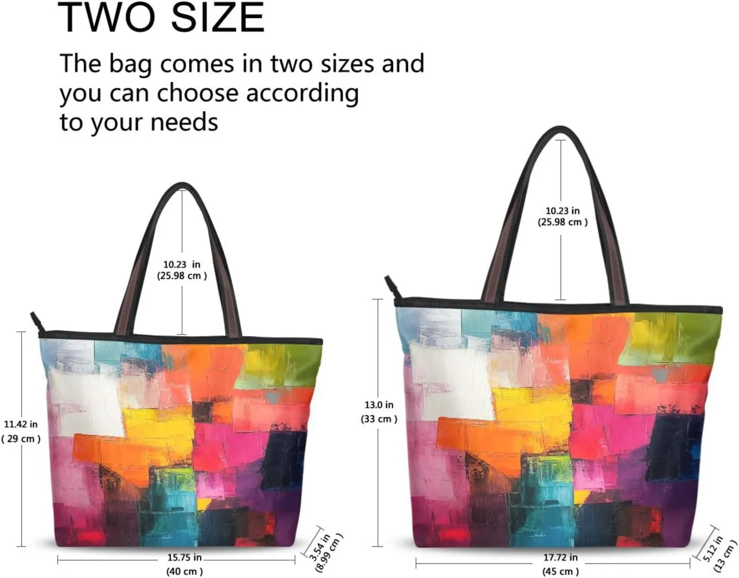 JSTEL Tote Bag for Women with Zipper,Polyester Tote Purse Holiday Tote Bag Work Handbag Women Gift