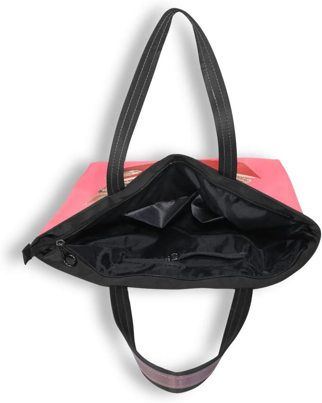 JSTEL Tote Bag for Women with Zipper,Polyester Tote Purse Holiday Tote Bag Work Handbag Women Gift
