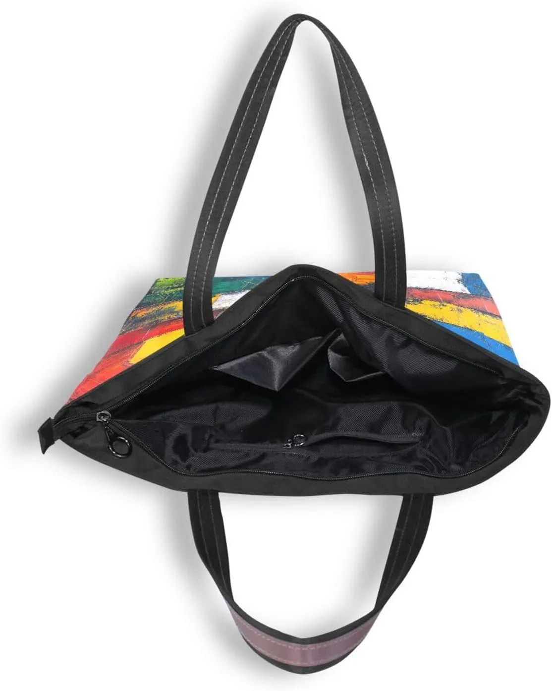 JSTEL Tote Bag for Women with Zipper,Polyester Tote Purse Holiday Tote Bag Work Handbag Women Gift