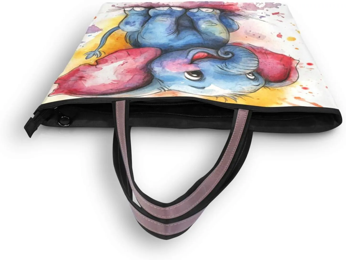 JSTEL Tote Bag for Women with Zipper,Polyester Tote Purse Holiday Tote Bag Work Handbag Women Gift