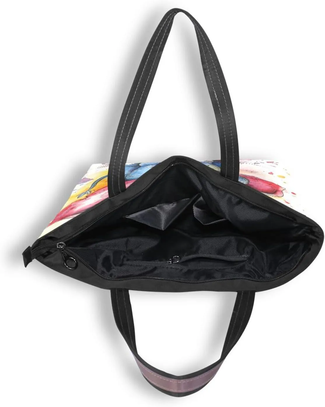 JSTEL Tote Bag for Women with Zipper,Polyester Tote Purse Holiday Tote Bag Work Handbag Women Gift