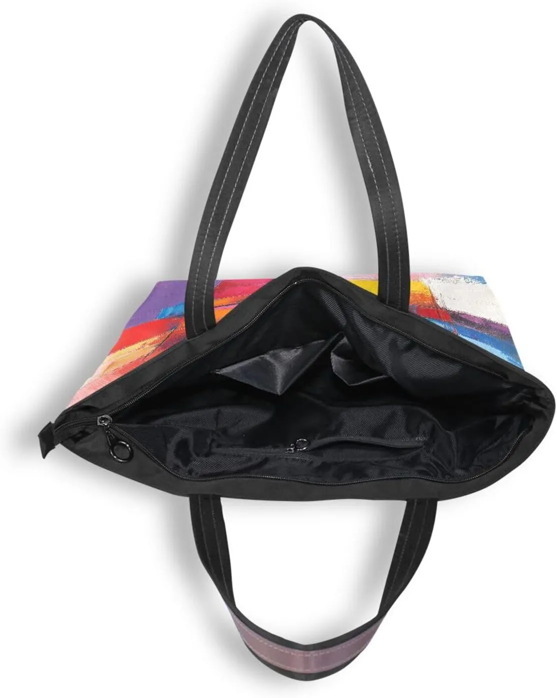 JSTEL Tote Bag for Women with Zipper,Polyester Tote Purse Holiday Tote Bag Work Handbag Women Gift