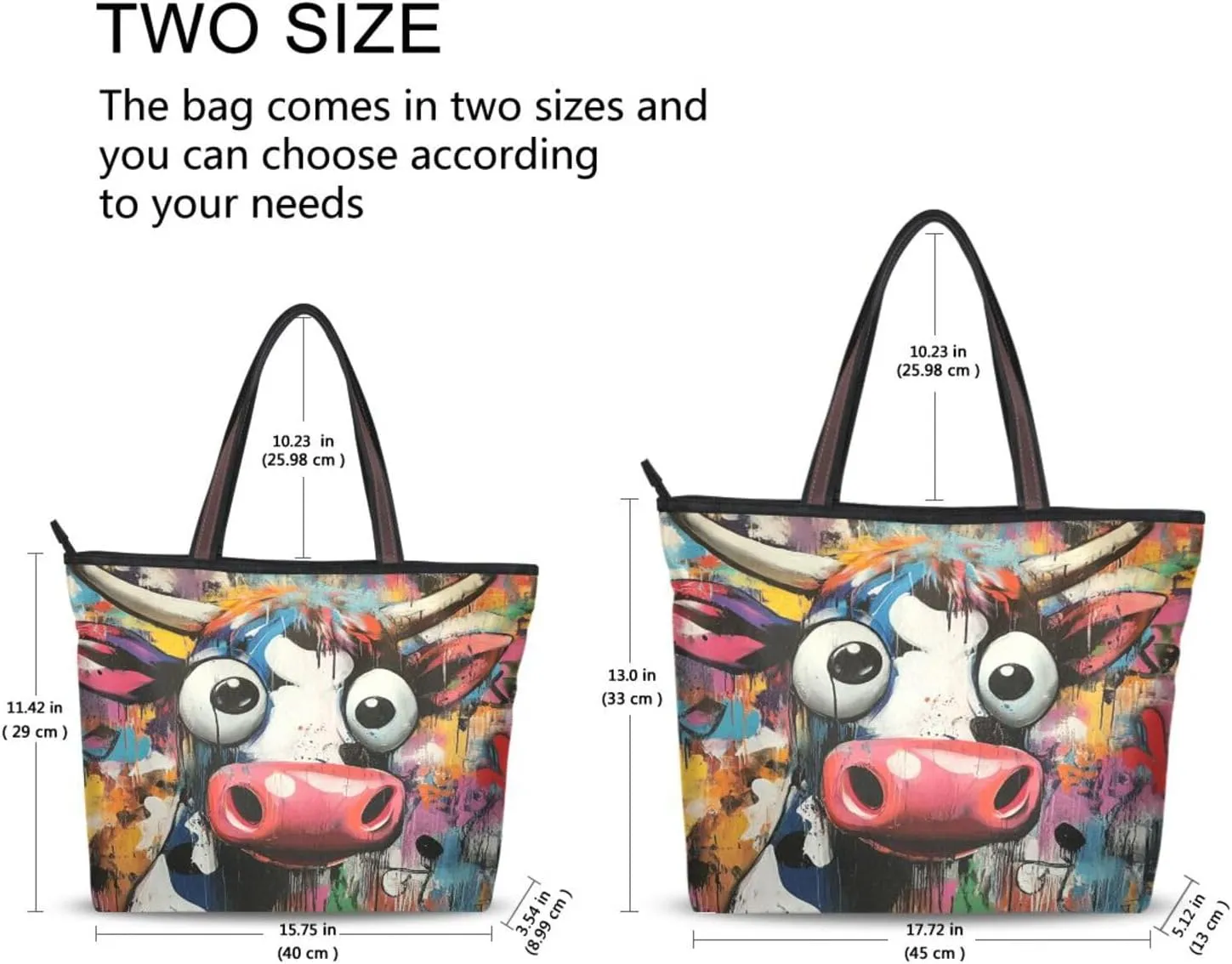 JSTEL Tote Bag for Women with Zipper,Polyester Tote Purse Holiday Tote Bag Work Handbag Women Gift