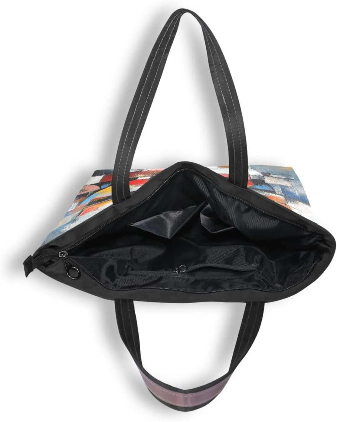 JSTEL Tote Bag for Women with Zipper,Polyester Tote Purse Holiday Tote Bag Work Handbag Women Gift