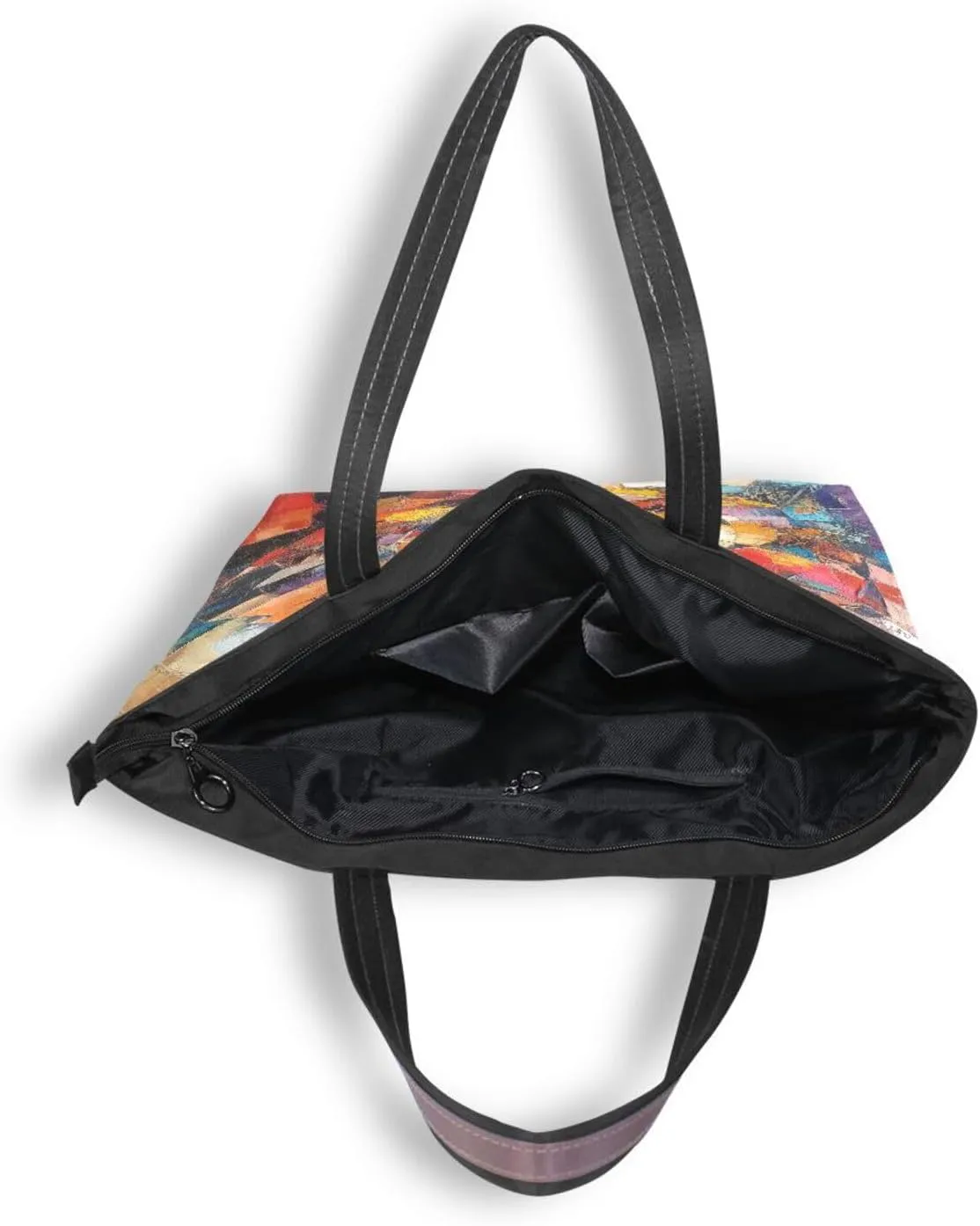 JSTEL Tote Bag for Women with Zipper,Polyester Tote Purse Holiday Tote Bag Work Handbag Women Gift