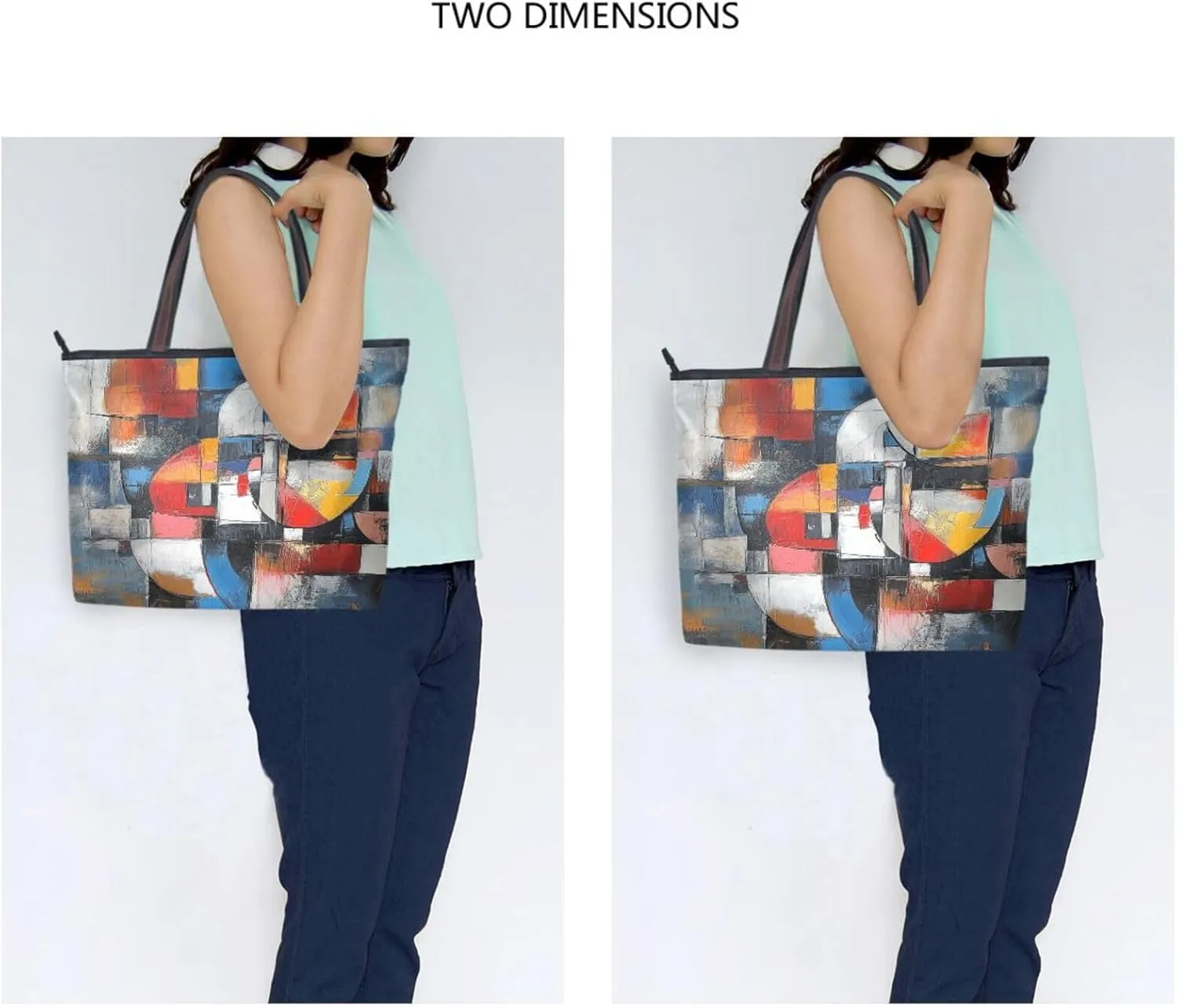 JSTEL Tote Bag for Women with Zipper,Polyester Tote Purse Holiday Tote Bag Work Handbag Women Gift
