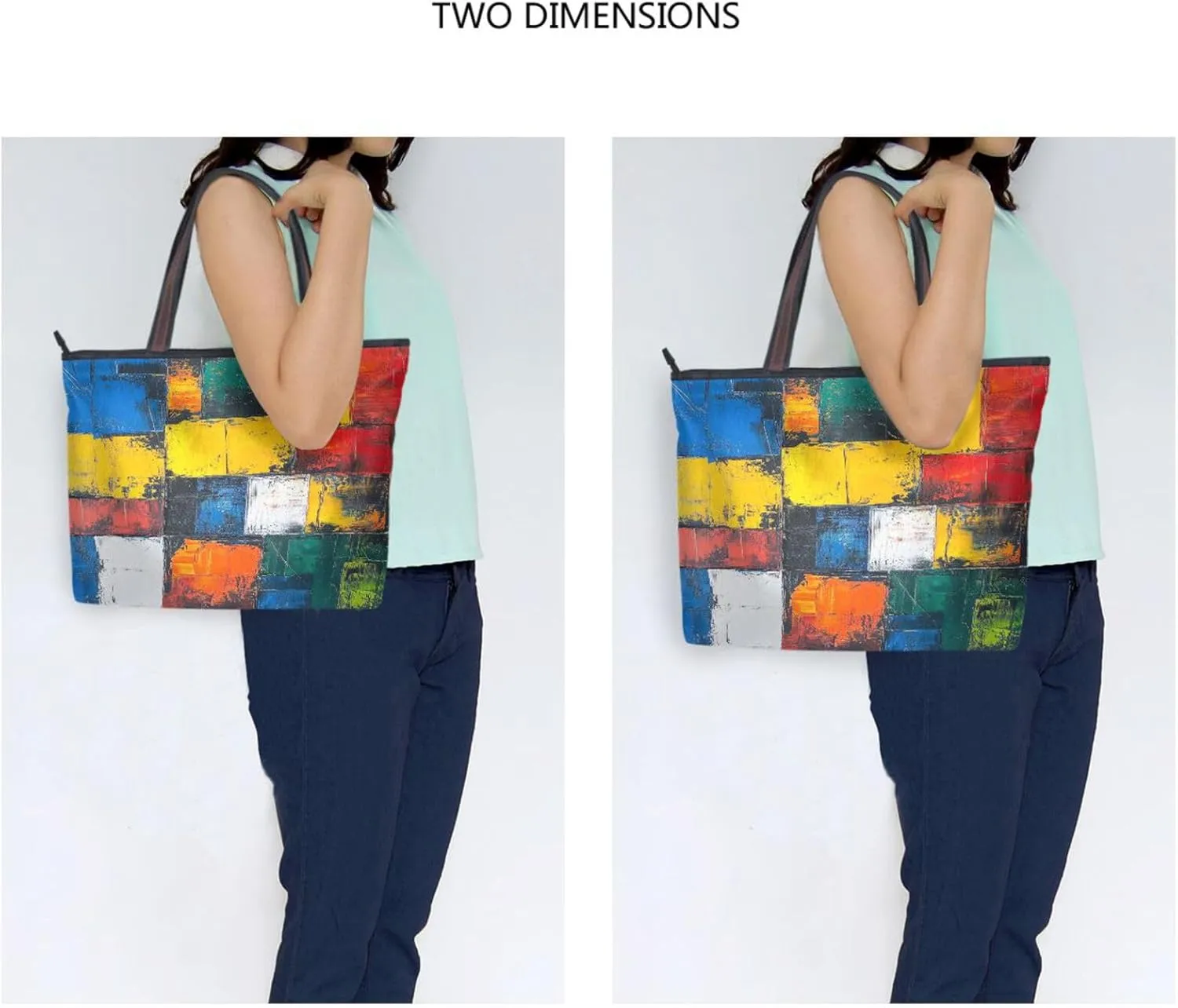 JSTEL Tote Bag for Women with Zipper,Polyester Tote Purse Holiday Tote Bag Work Handbag Women Gift