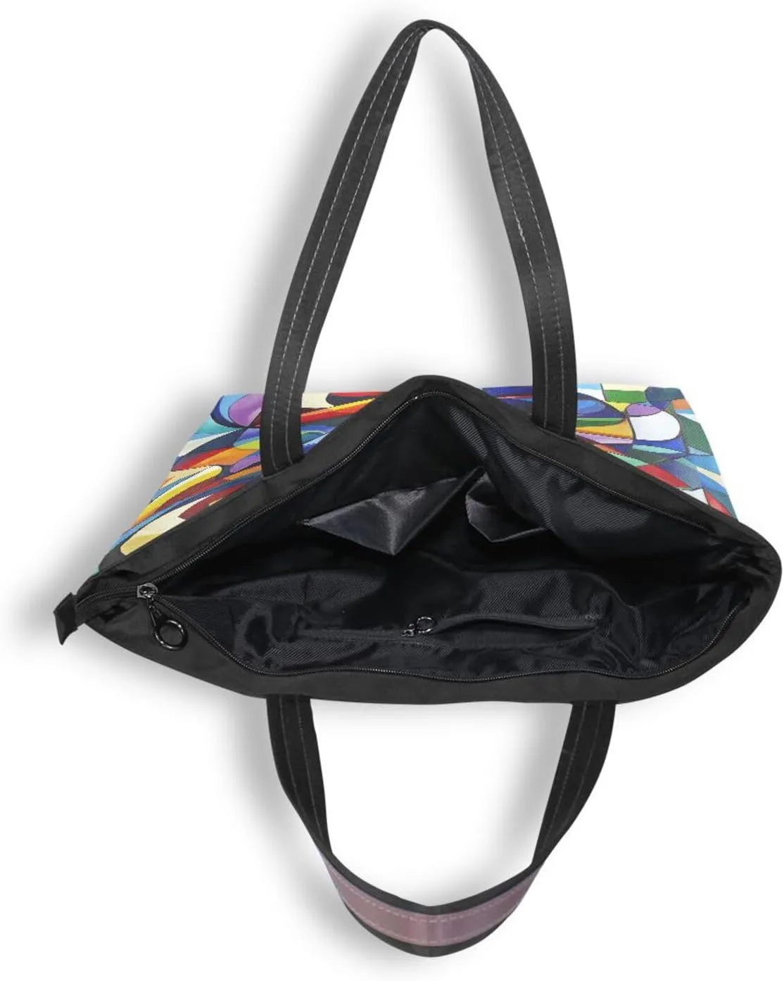 JSTEL Tote Bag for Women with Zipper,Polyester Tote Purse Holiday Tote Bag Work Handbag Women Gift