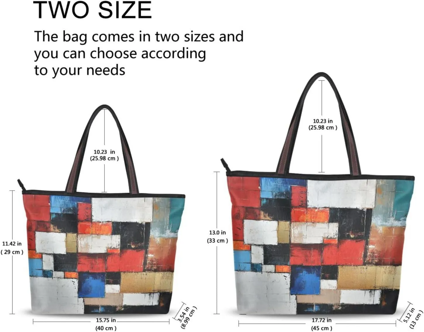 JSTEL Tote Bag for Women with Zipper,Polyester Tote Purse Holiday Tote Bag Work Handbag Women Gift