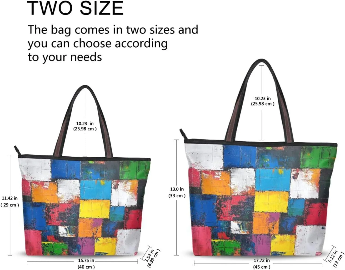 JSTEL Tote Bag for Women with Zipper,Polyester Tote Purse Holiday Tote Bag Work Handbag Women Gift