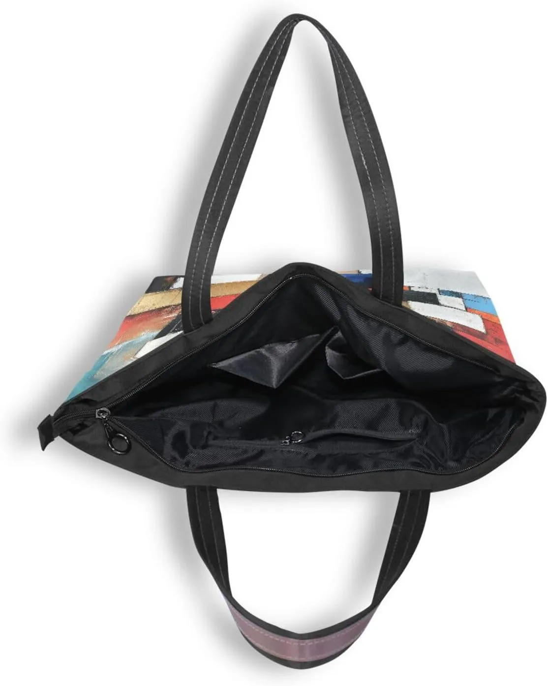 JSTEL Tote Bag for Women with Zipper,Polyester Tote Purse Holiday Tote Bag Work Handbag Women Gift