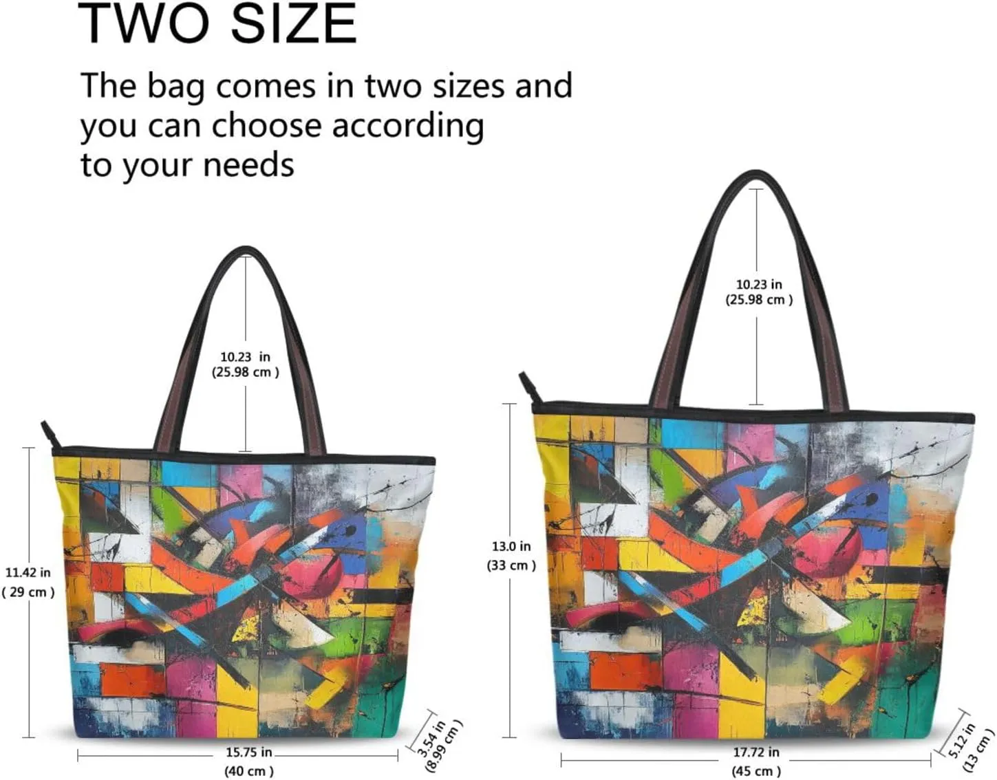 JSTEL Tote Bag for Women with Zipper,Polyester Tote Purse Holiday Tote Bag Work Handbag Women Gift