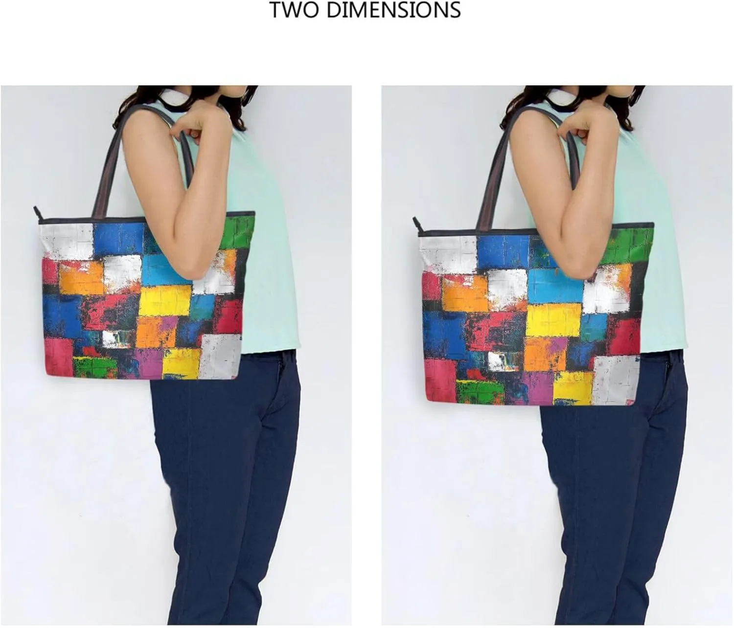 JSTEL Tote Bag for Women with Zipper,Polyester Tote Purse Holiday Tote Bag Work Handbag Women Gift