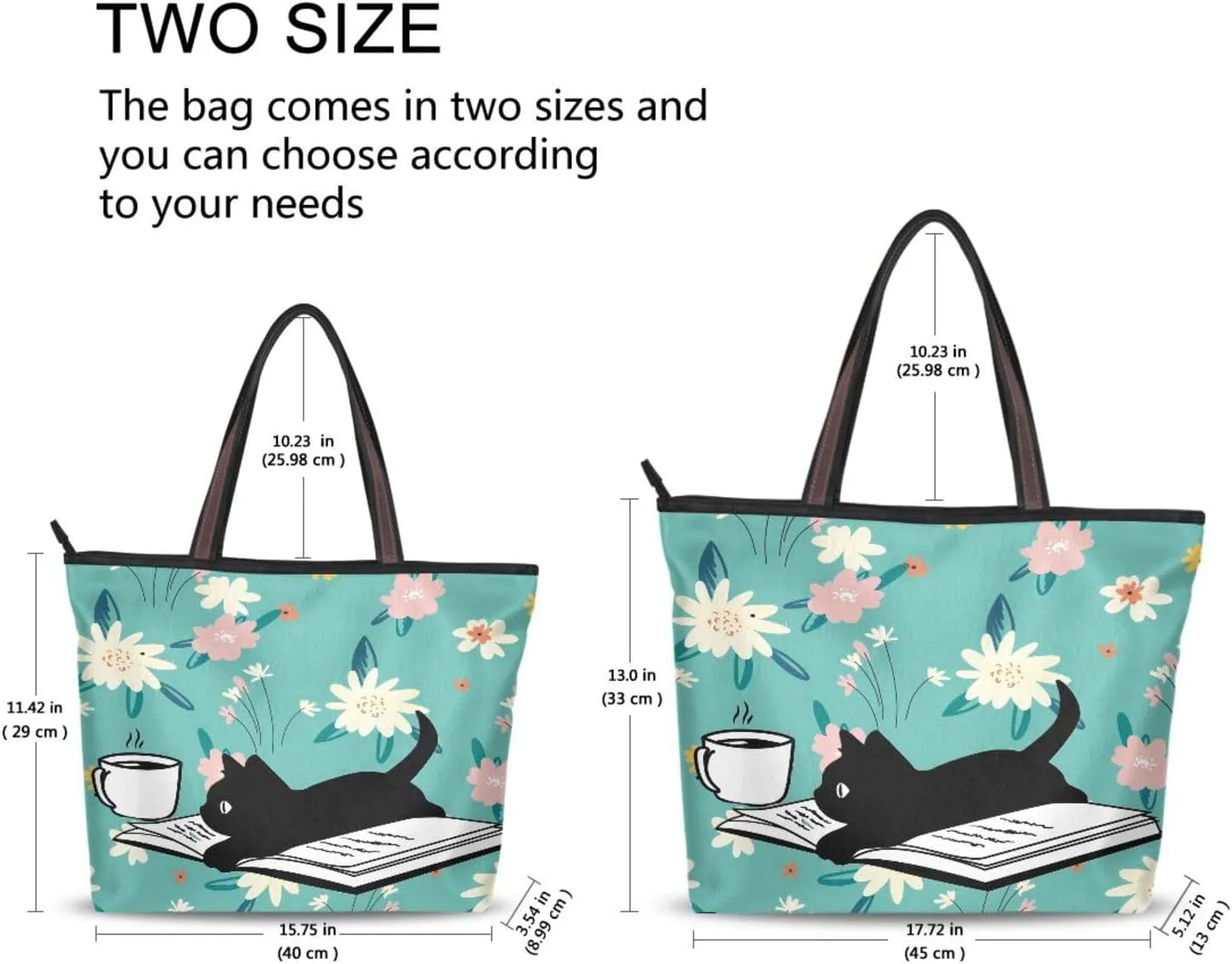 JSTEL Tote Bag for Women with Zipper,Polyester Tote Purse Holiday Tote Bag Work Handbag Women Gift