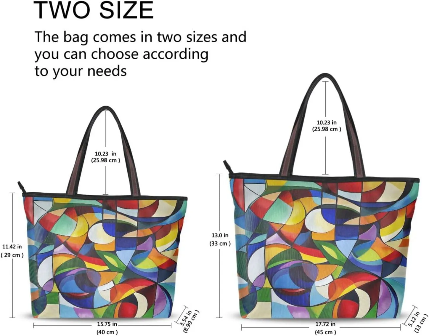 JSTEL Tote Bag for Women with Zipper,Polyester Tote Purse Holiday Tote Bag Work Handbag Women Gift