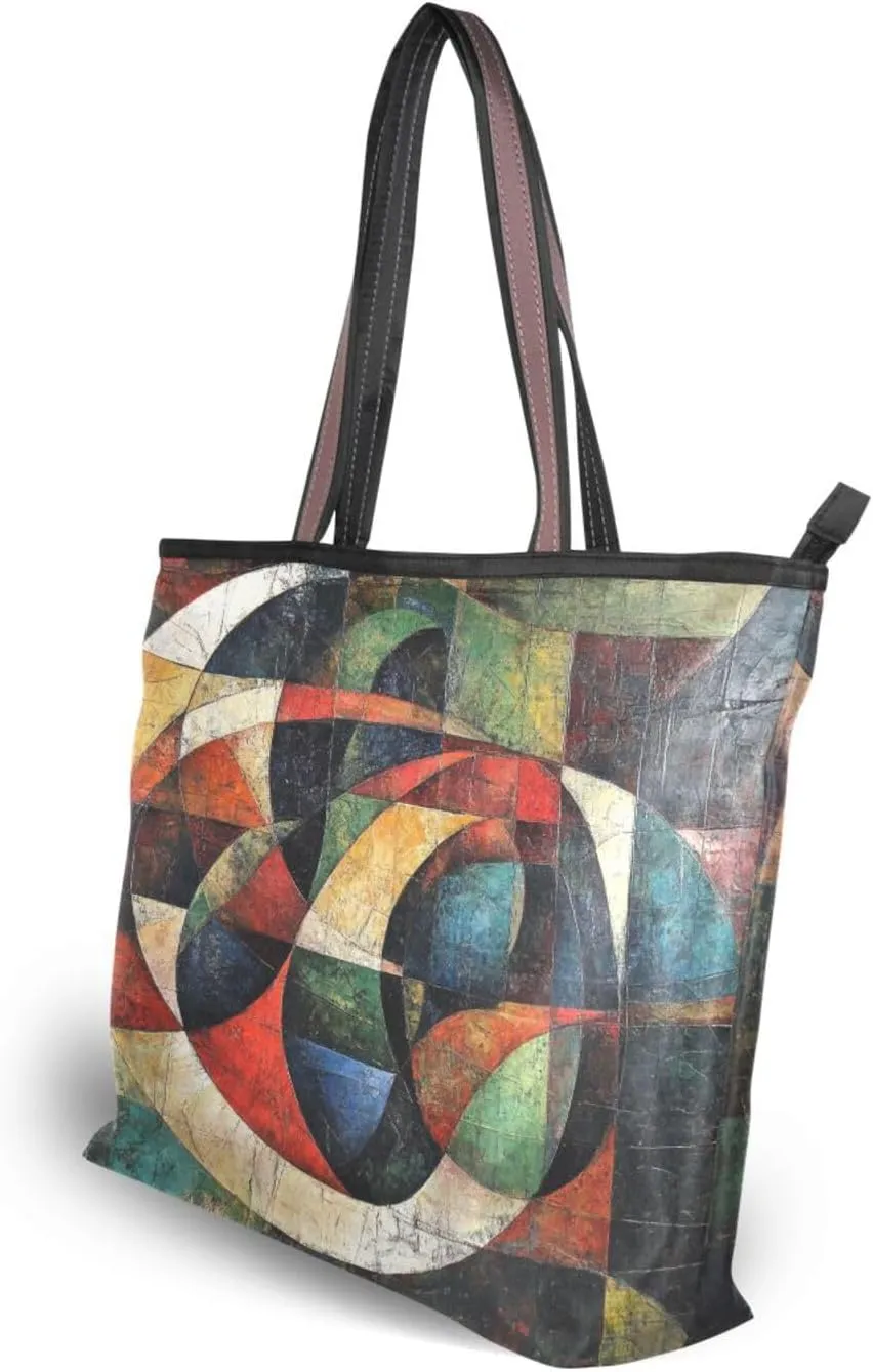 JSTEL Tote Bag for Women with Zipper,Polyester Tote Purse Holiday Tote Bag Work Handbag Women Gift