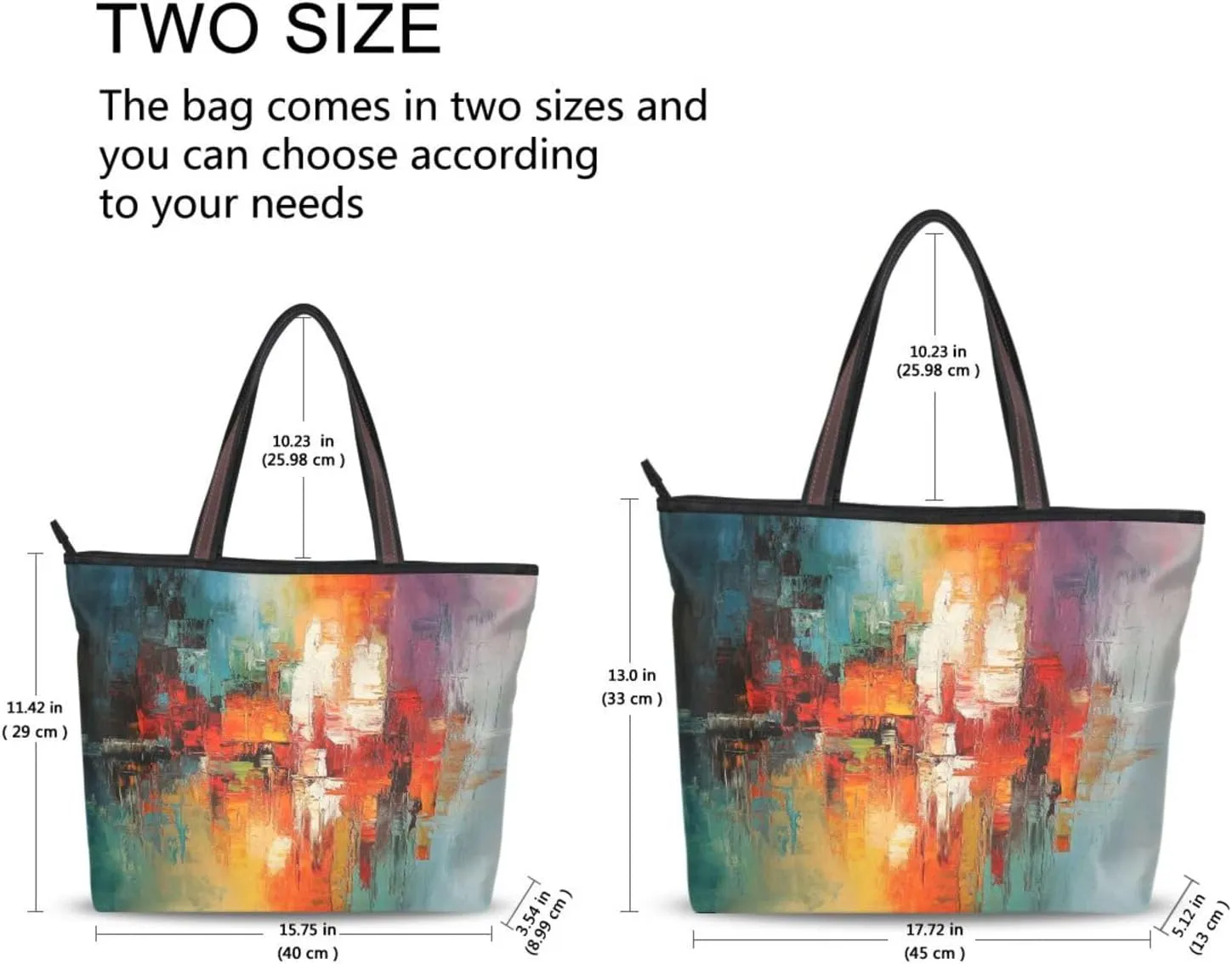 JSTEL Tote Bag for Women with Zipper,Polyester Tote Purse Holiday Tote Bag Work Handbag Women Gift